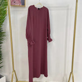 Modest Abayas for Women Muslim Ramadan Eid Prayer Dress Turkey Kaftan Islam Arab Robe Dubai Kaftan Loose Femme Musulmane Clothes 04 Dark Wine